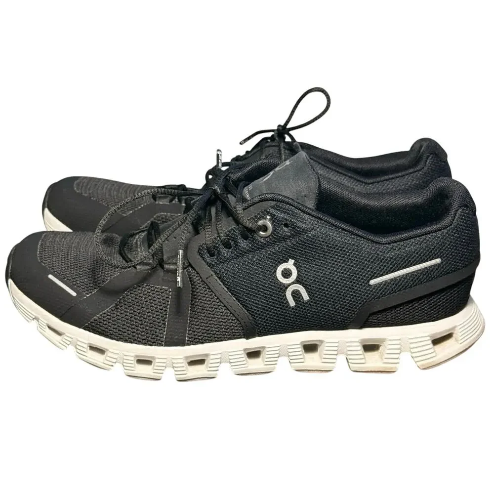 On Running Cloud 5 Shoes Women 8.5 Black White Sneakers NO INSOLES AS IS